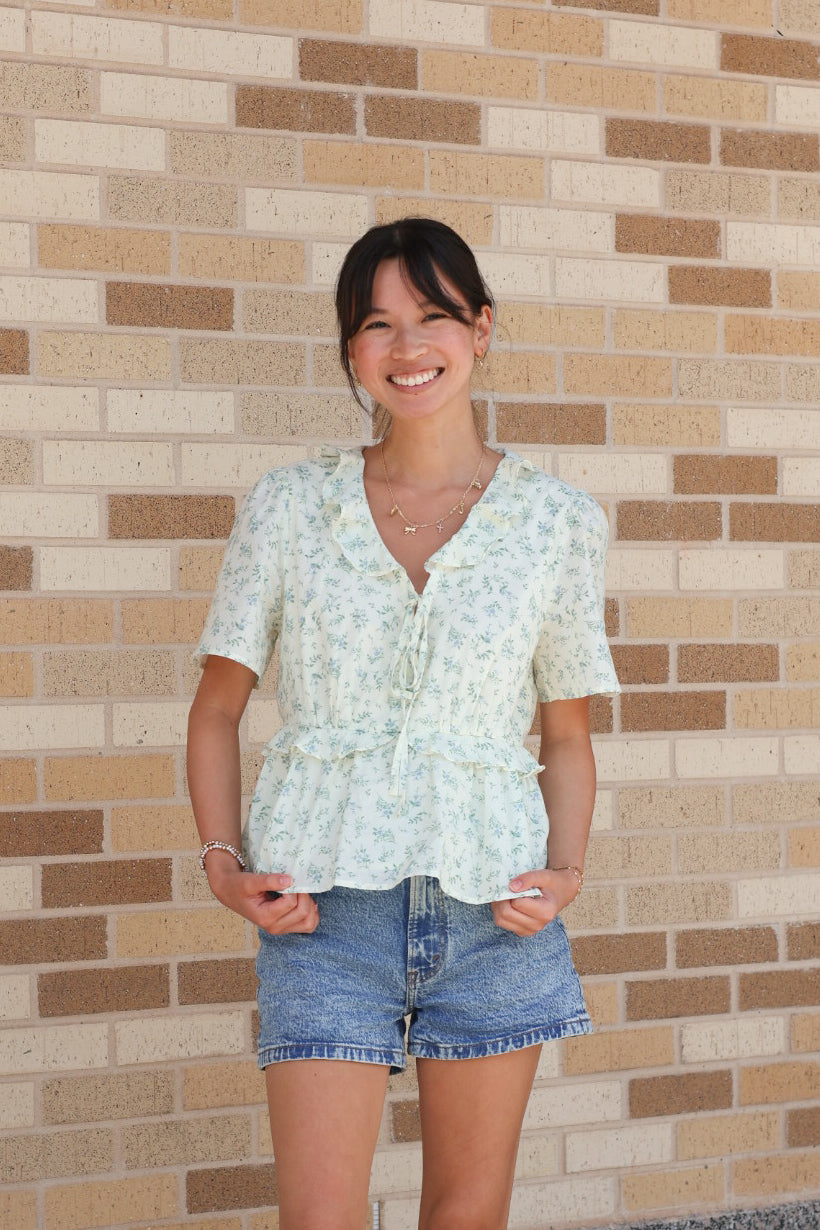 Cream Floral Blouse