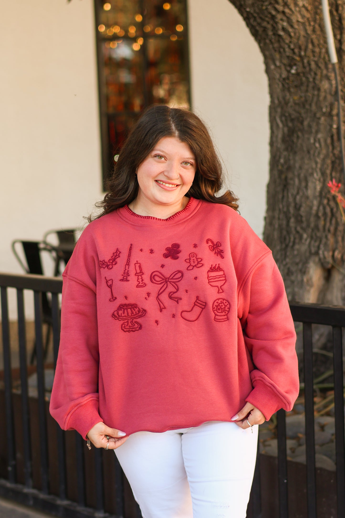 Holiday Embroidered Sweatshirt
