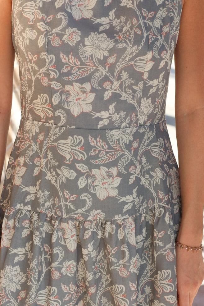 Dusty Sage Drop Waist Dress