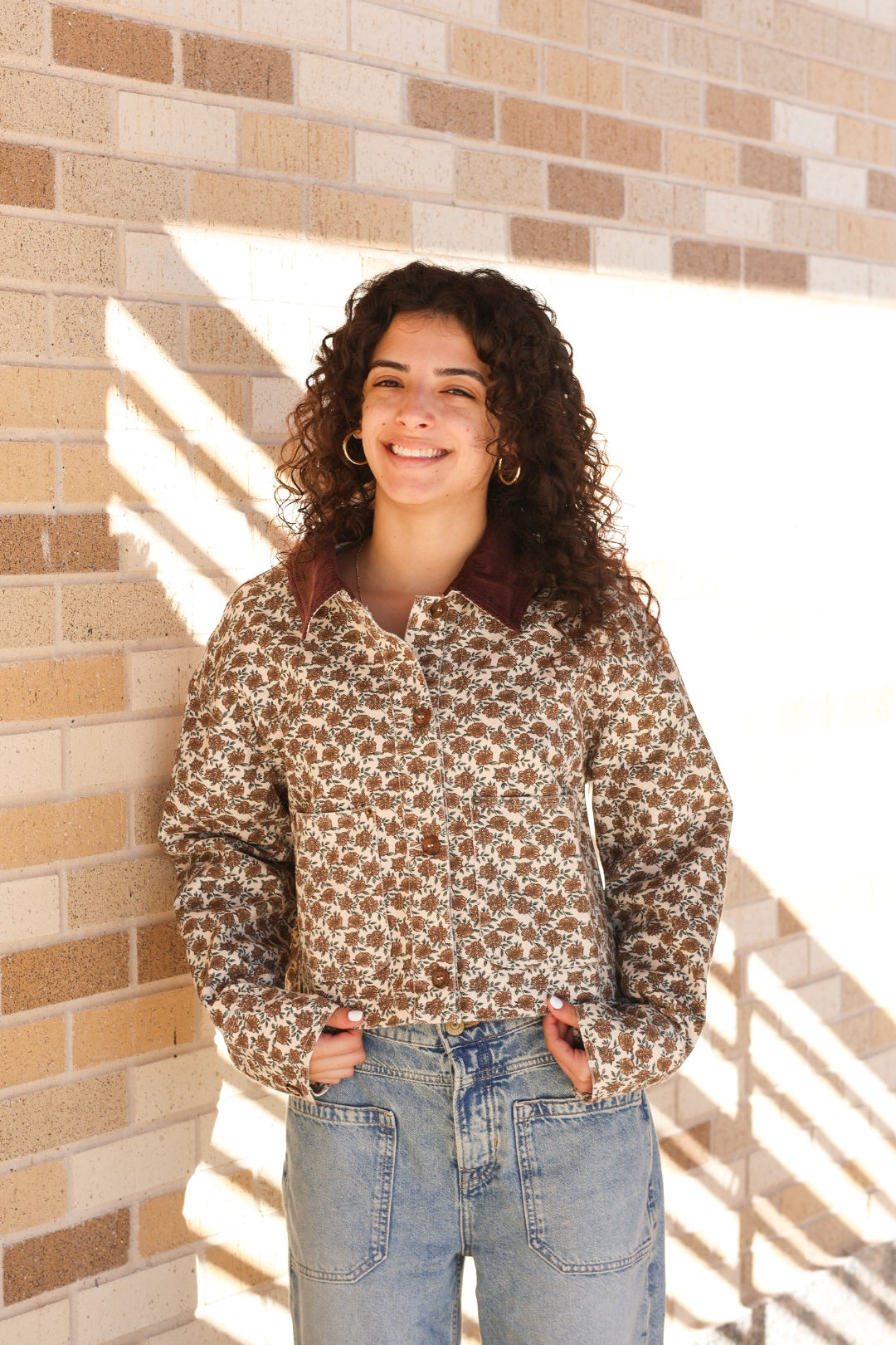 Floral Corduroy Barn Jacket