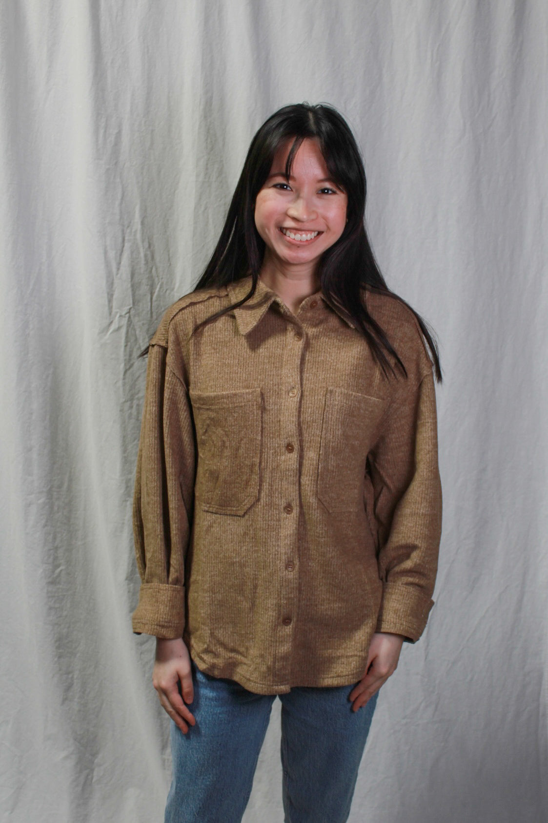 Mocha Button Down Shacket