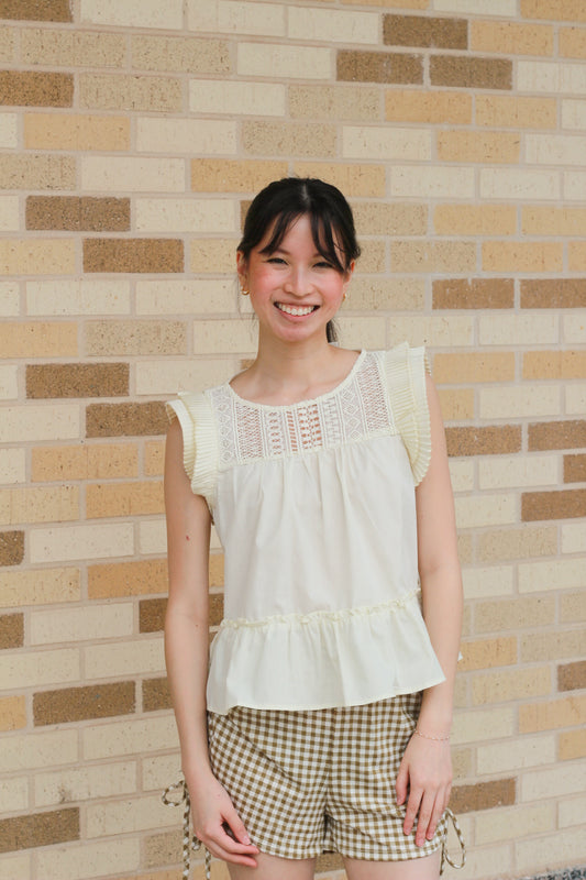 Ivory Crochet Front Top