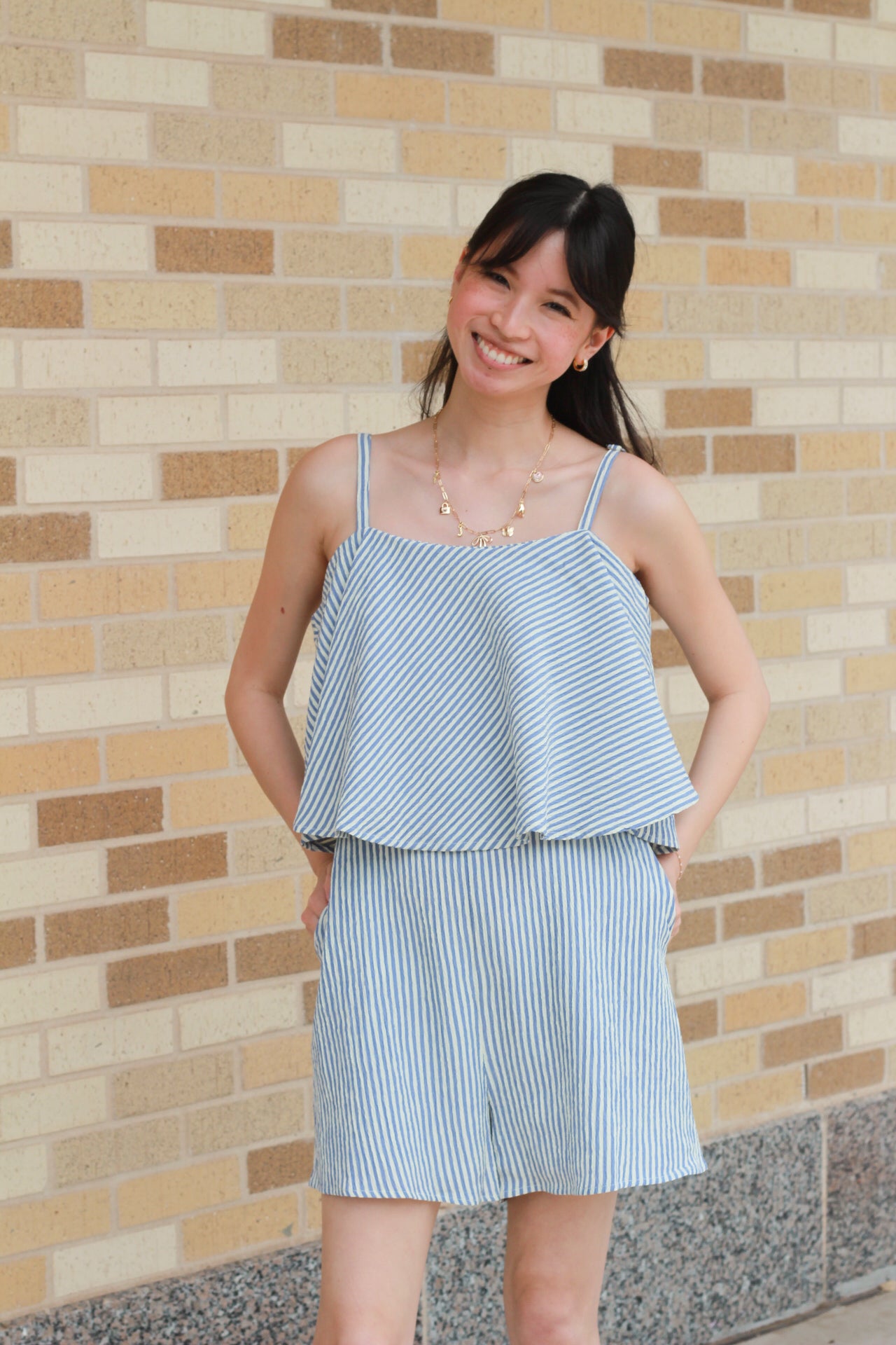 Striped Ruffle Romper