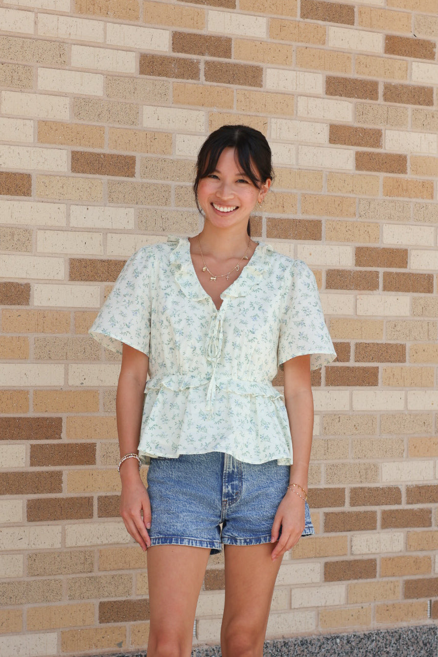 Cream Floral Blouse