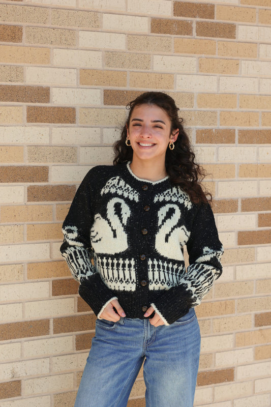 Swan Cardigan Sweater