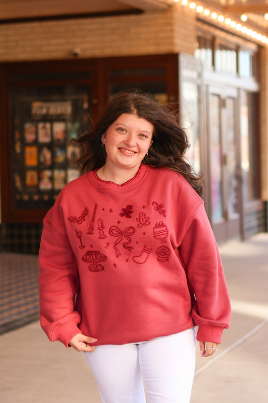 Holiday Embroidered Sweatshirt