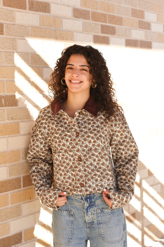 Floral Corduroy Barn Jacket