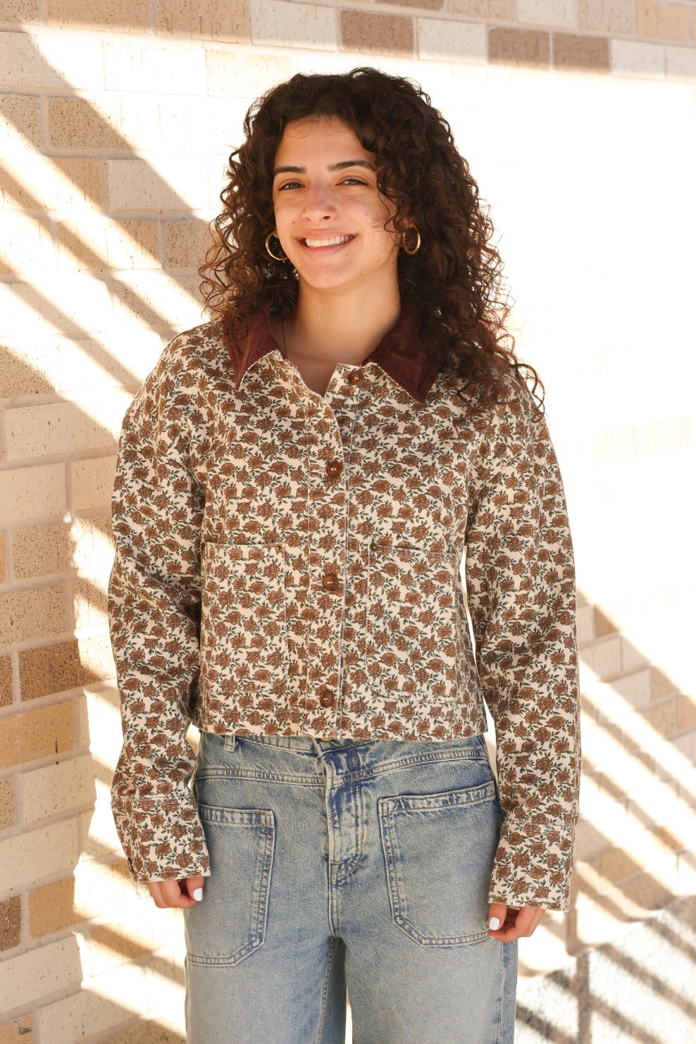 Floral Corduroy Barn Jacket