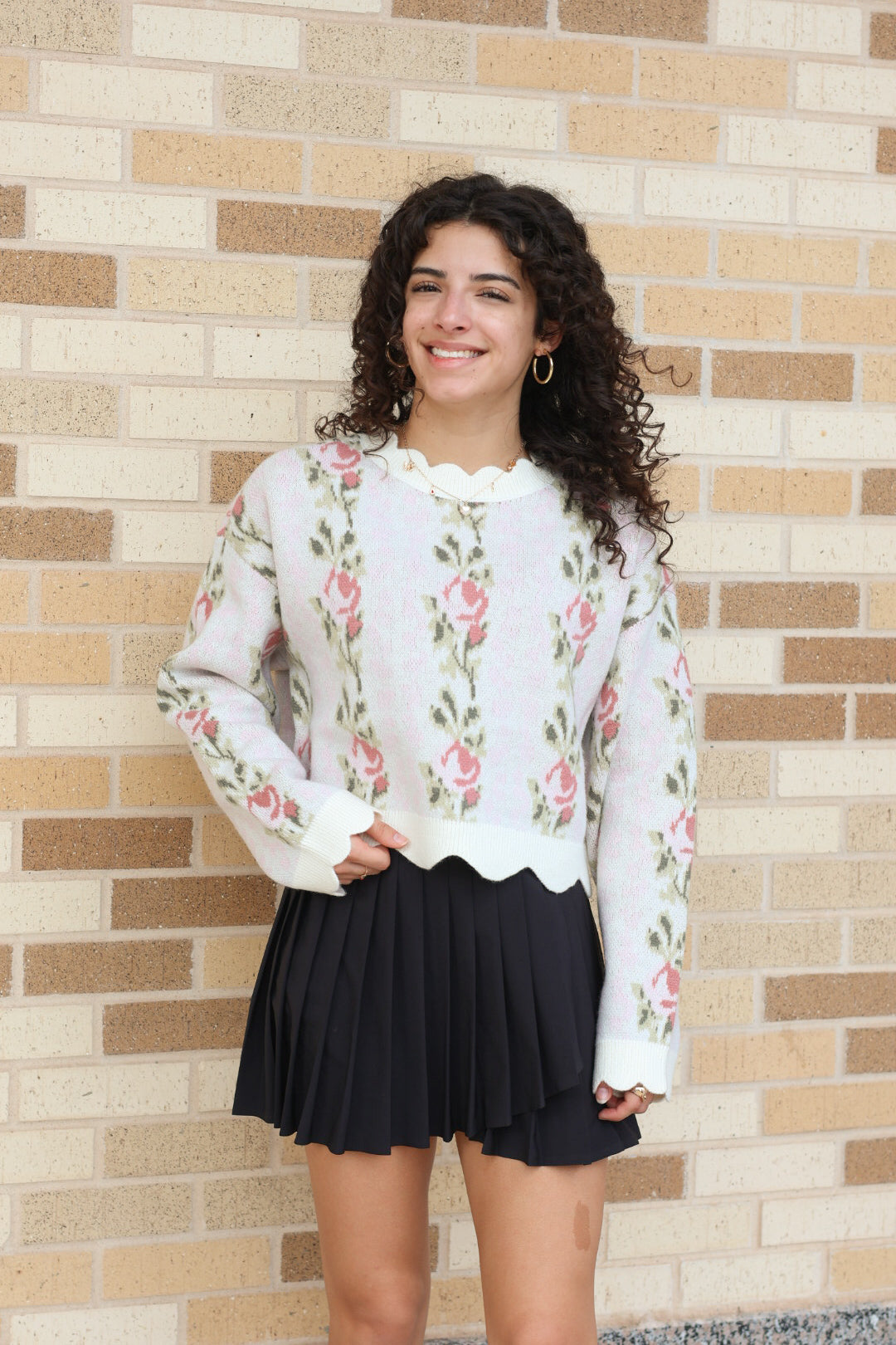 Rose Scallop Sweater