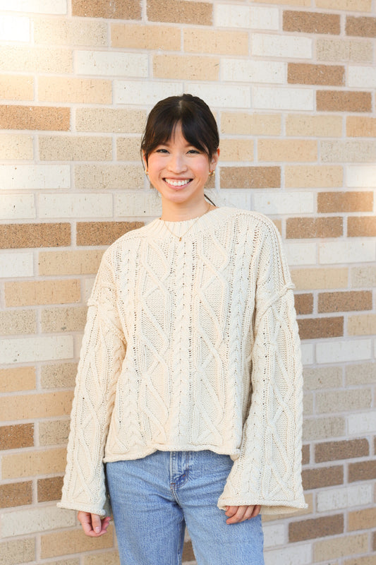 Cream Cable Knit Sweater