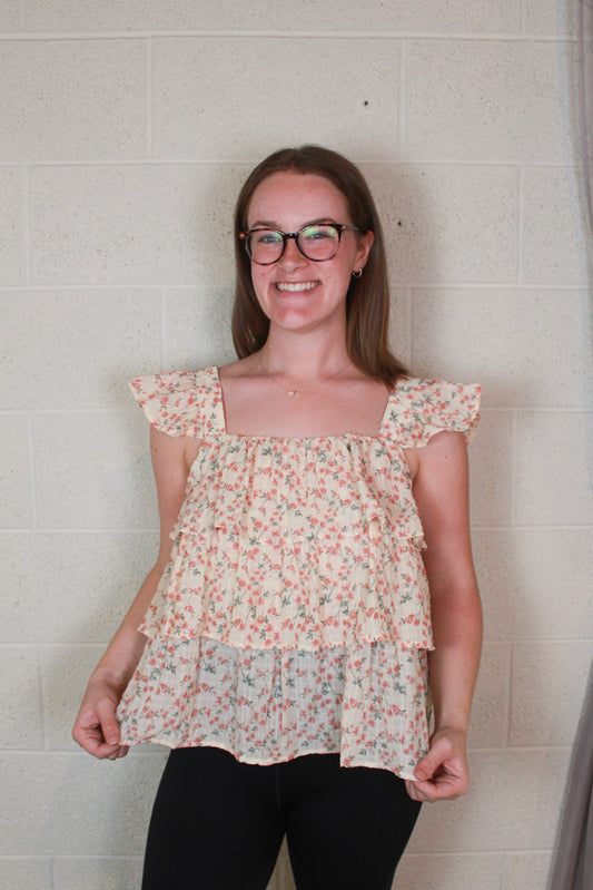 Floral Tiered Tank