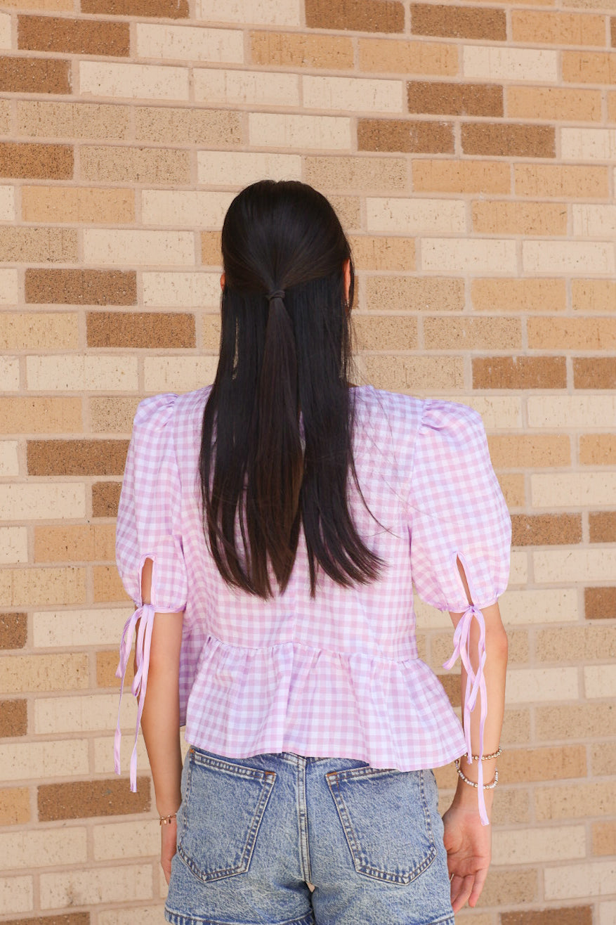 Lavender Plaid Blouse