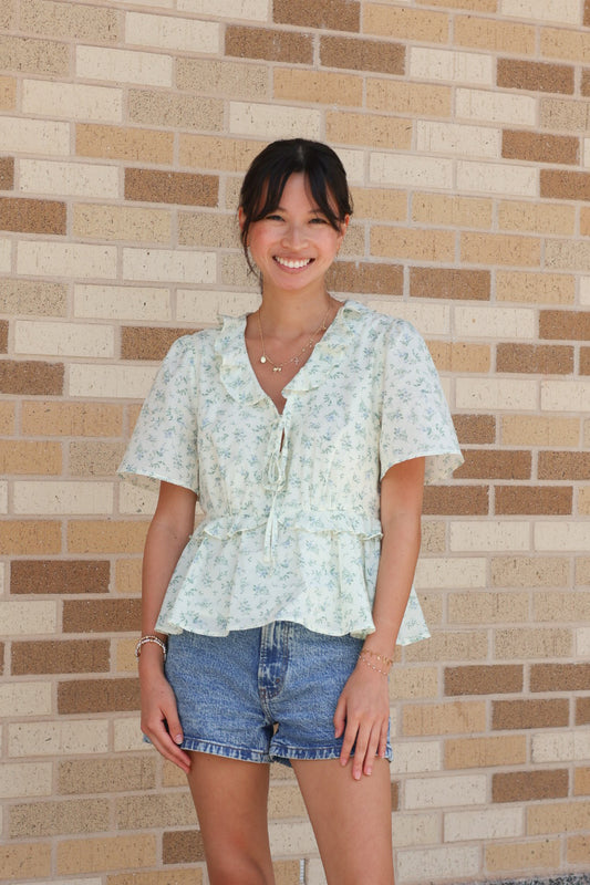 Cream Floral Blouse