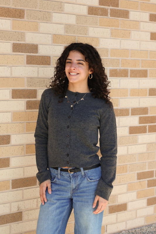 Charcoal Cardigan Sweater
