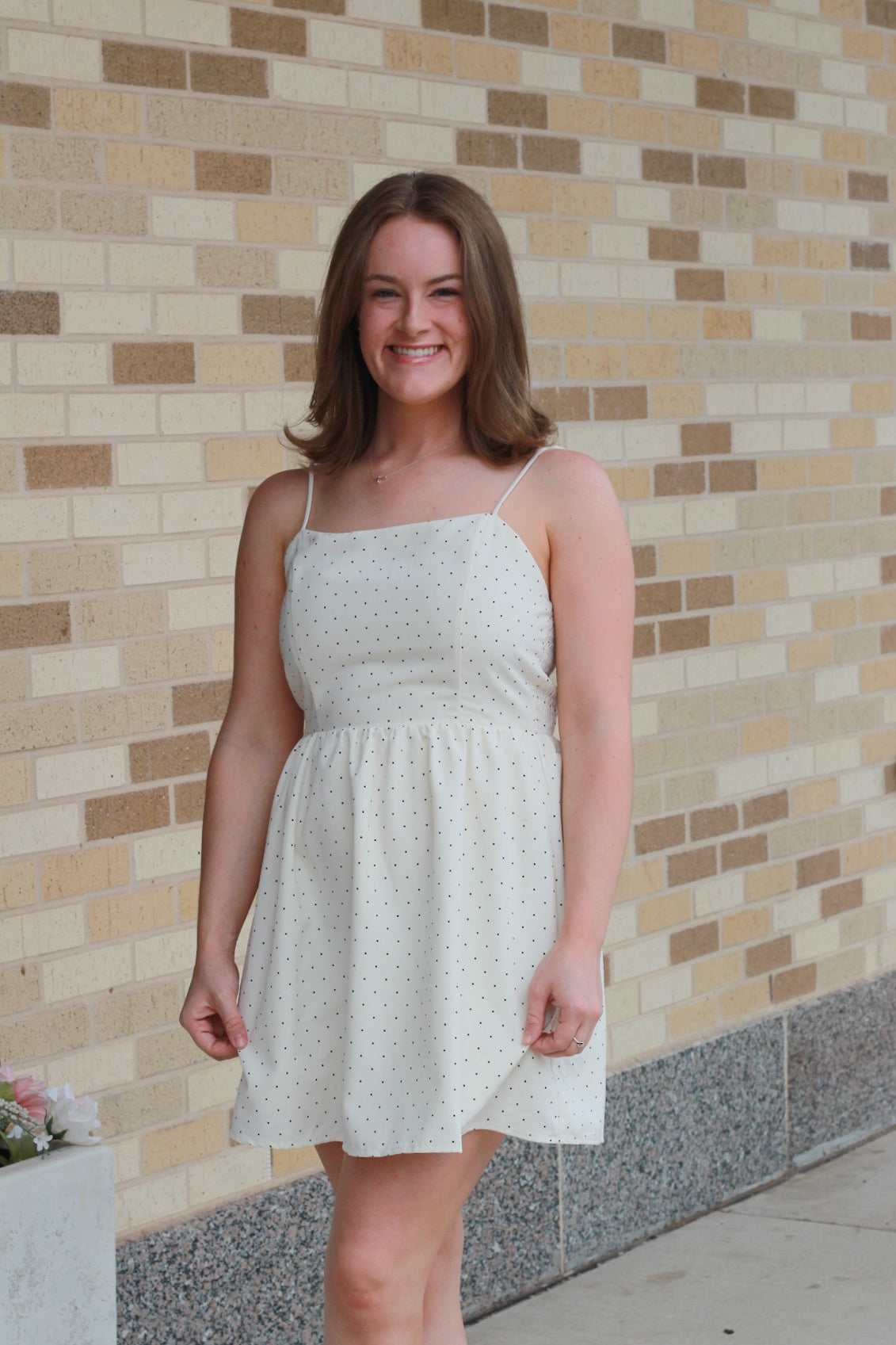 Cream Polka Dot Dress