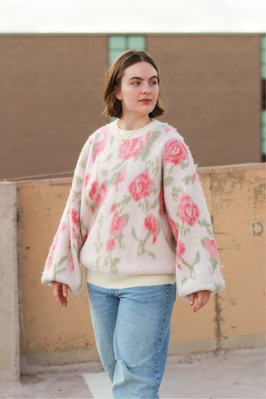 Oversized Floral Sweater