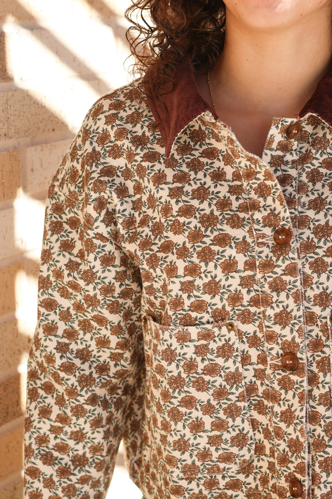 Floral Corduroy Barn Jacket