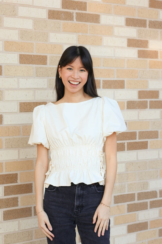 Cream Puff Sleeve Top
