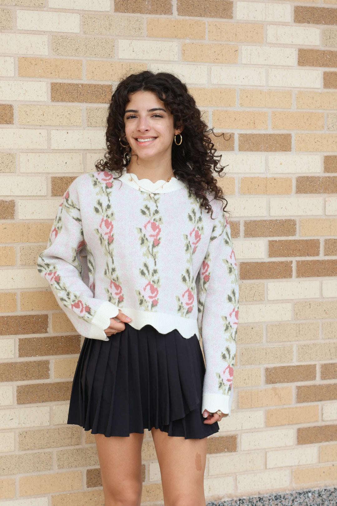 Rose Scallop Sweater
