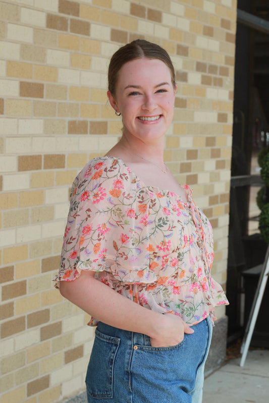 Cropped Floral Blossom Top