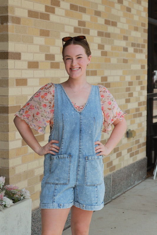 Denim Overall Romper