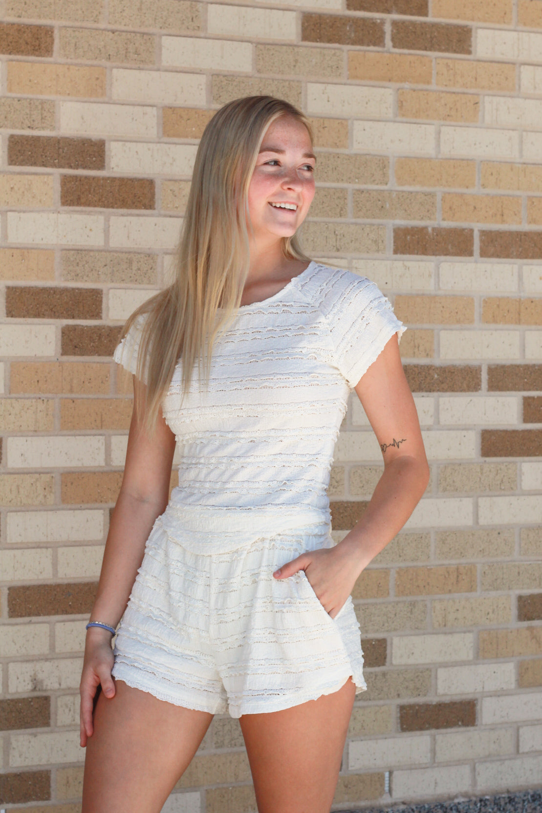 Cream Textured Set