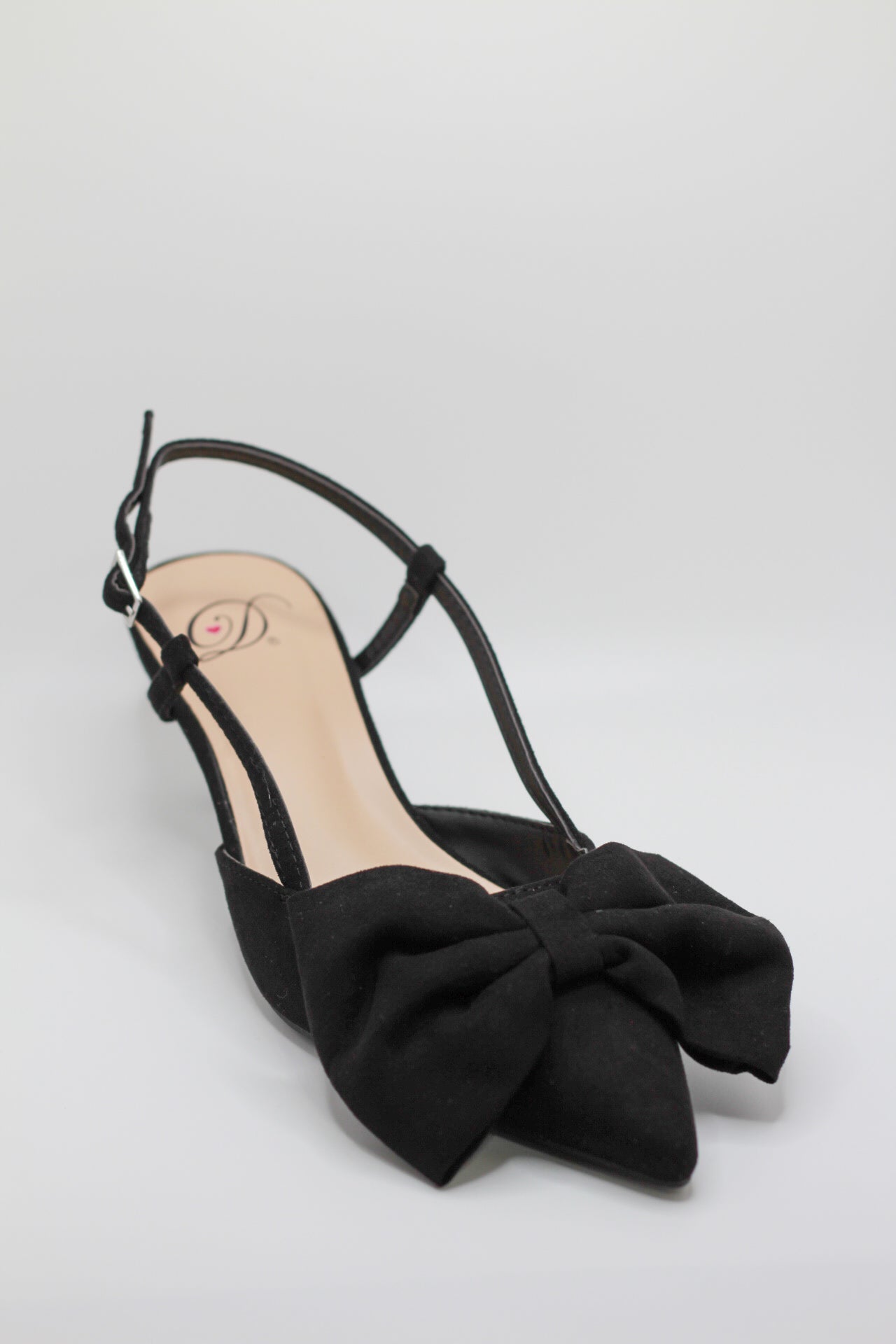 Black Bow Kitten Heel