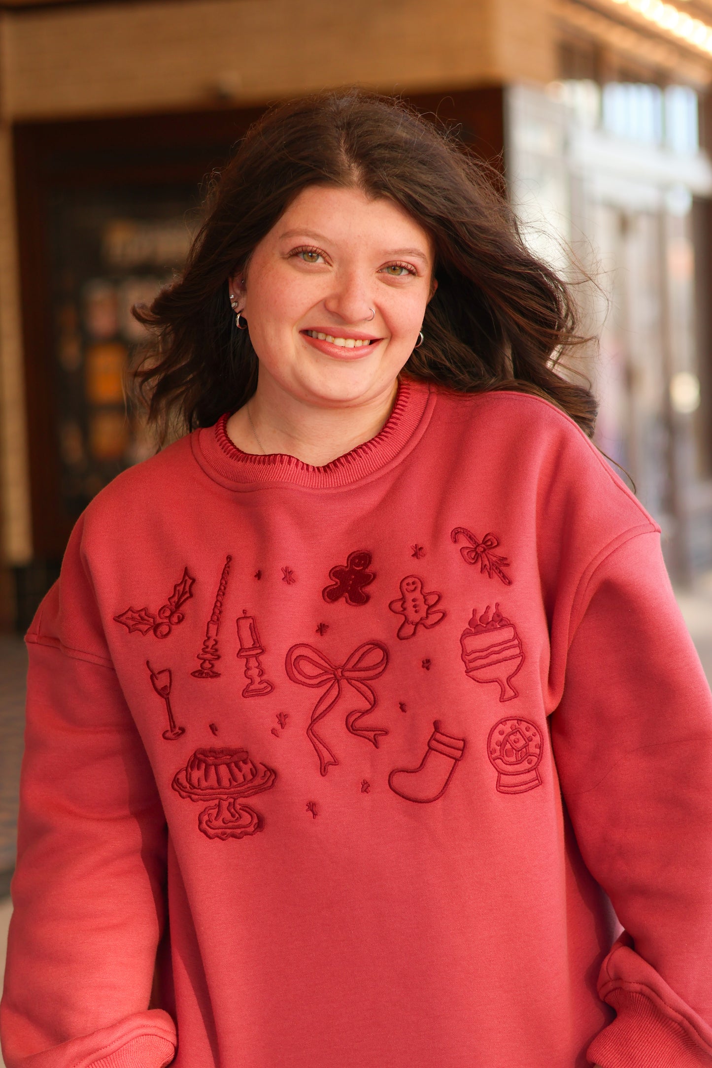 Holiday Embroidered Sweatshirt