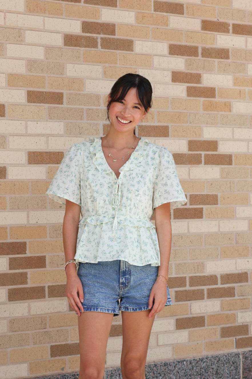 Cream Floral Blouse