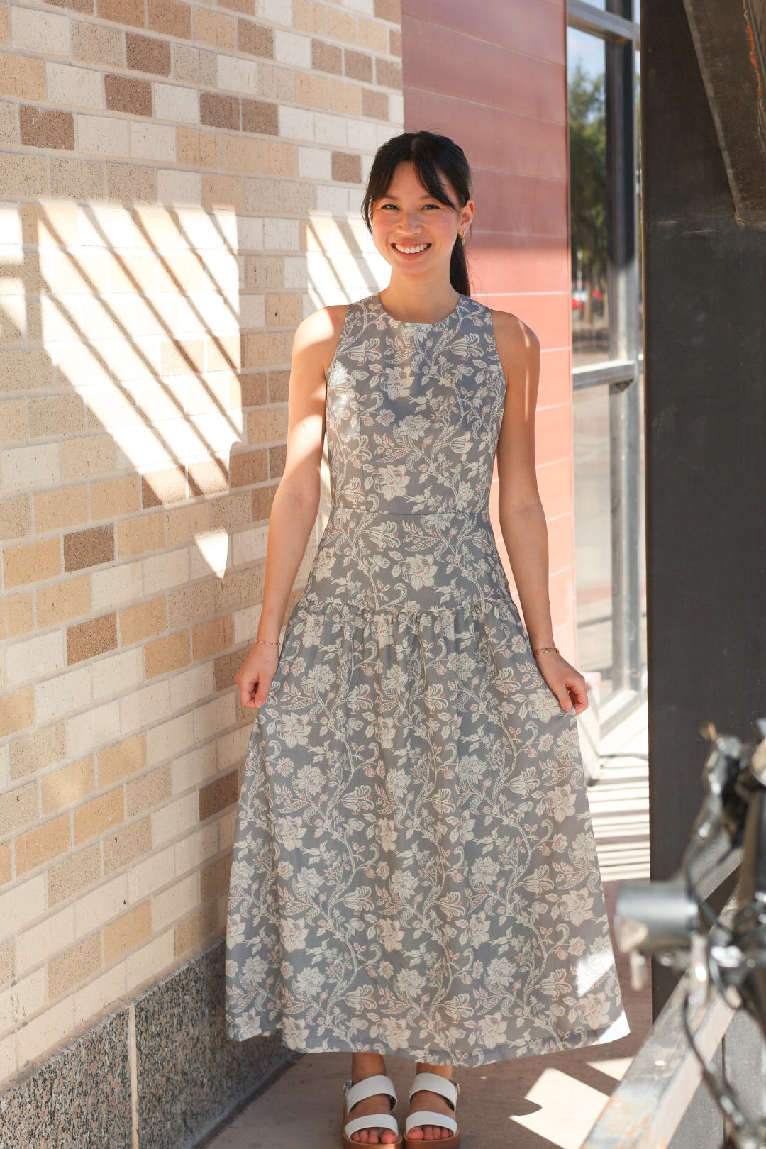 Dusty Sage Drop Waist Dress