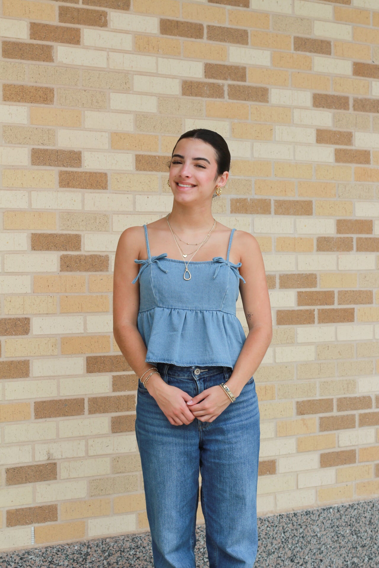 Denim Bow Tank