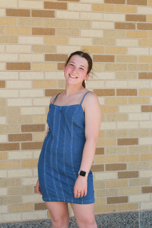 Denim Spaghetti Strap Dress