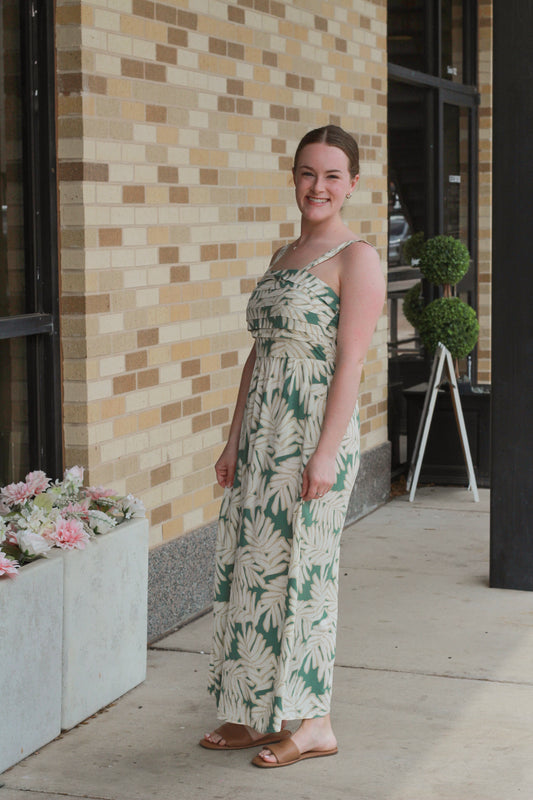 Leaf Pleated Dress