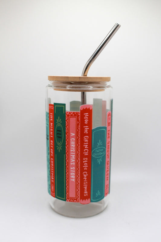 Holiday Book Glass Can